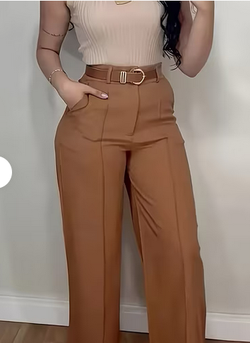 High-Waist Wide Leg Trousers